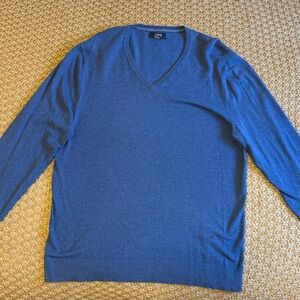 Men's Blue V-Neck Sweater
